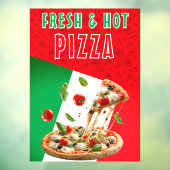 Verse & Heete Pizza Met Pizza Explosie Raamsticker (Vel 3)
