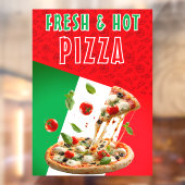 Verse & Heete Pizza Met Pizza Explosie Raamsticker (Vel 2)