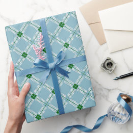 Verse heldere lucht blauw groene tartan ruit cadeaupapier
