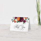 Verse Herfst Rustieke Bloemen Gevouwen Dank u kaar Bedankkaart (Voorkant)