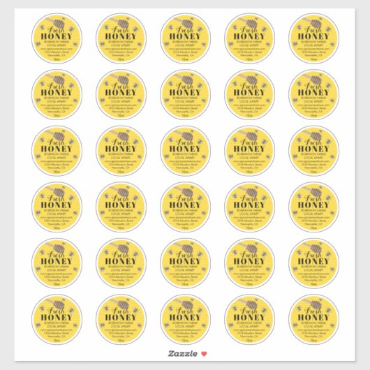 Verse Honey Jar 2" Etiketten | Honingbij Sticker (Vel)