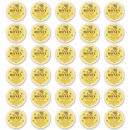 Verse Honey Jar 2" Etiketten | Honingbij Sticker (Voorkant)