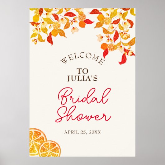 Verse Huwelijk Citrus Loof Bruiloft Poster (Voorkant)