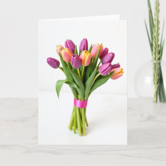 Verse Kaart met Bos Tulpen (Voorkant)