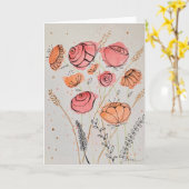Verse Kaart met Waterverf Florale Doodle (Gele Bloem)