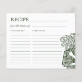 Verse Kaartjes met Bloemendesign voor Bruiloftsrec (Voorkant)