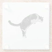Verse kattenenergie glazen onderzetter (Achterkant)