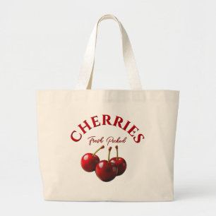 Verse kersen grote tote bag