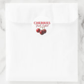 Verse kersen ronde sticker (Tas)
