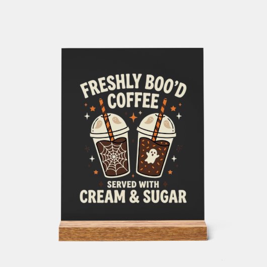 Verse Kerst Halloween Koffie Acryl Bord (Voorkant)