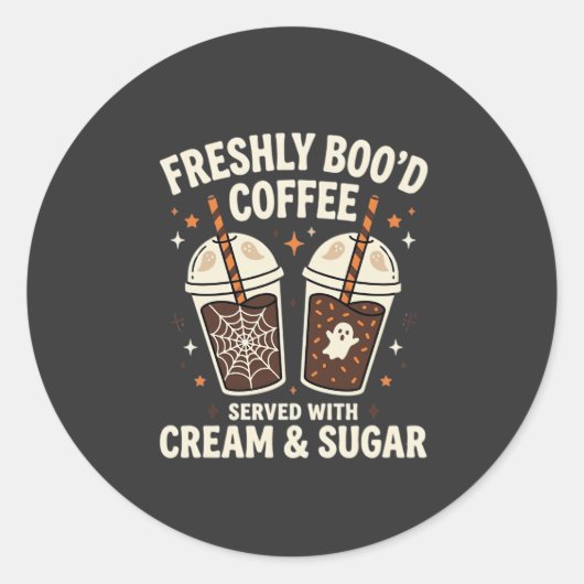 Verse Kerst Halloween Koffie Ronde Sticker (Voorkant)