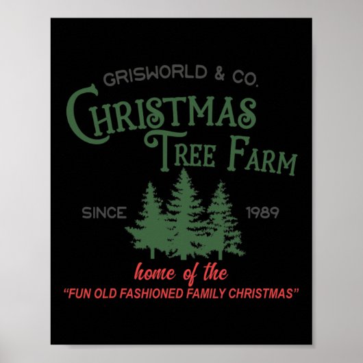 Verse kerstbomen retro Xmas boomden Poster (Voorkant)
