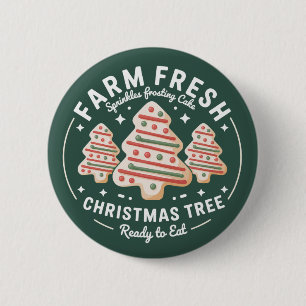 Verse Kerstboom Cake Kerstmis Vakantie Ronde Button 5,7 Cm