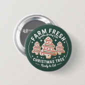 Verse Kerstboom Cake Kerstmis Vakantie Ronde Button 5,7 Cm (Voorkant /achterkant)