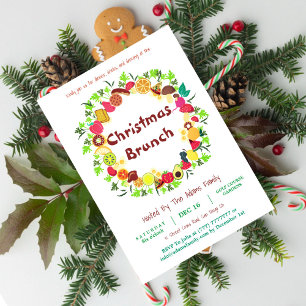 Verse Kerstmenu met fruit en groenten Kaart