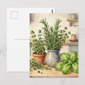 Verse keuken kruiden waterverf briefkaart (Voorkant / Achterkant)