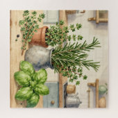 Verse keuken kruiden waterverf legpuzzel (Horizontaal)