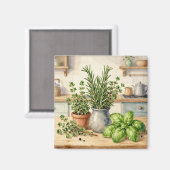 Verse keuken kruiden waterverf magneet (Voorkant / Achterkant)