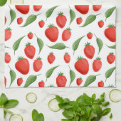 Verse keukenhanddoek met aardbeimotief (Gevouwen)