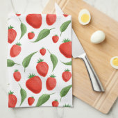 Verse keukenhanddoek met aardbeimotief (Quarter Fold)