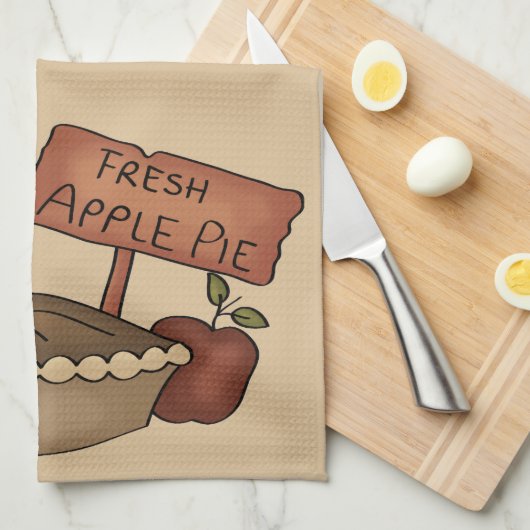 Verse Keukenhanddoek met Appeltaart Motief (Quarter Fold)