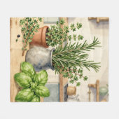 Verse keukenkruiden waterverf fleece deken (Voorkant (Horizontaal))