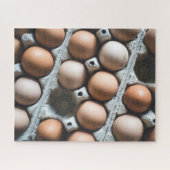 Verse kipeieren in karton op de markt legpuzzel (Horizontaal)