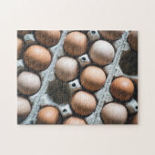 Verse kipeieren in karton op de markt legpuzzel (Horizontaal)