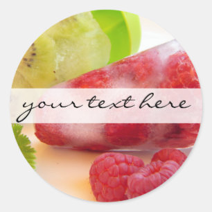 Verse kiwi fruitig ijs lolly foto ronde sticker