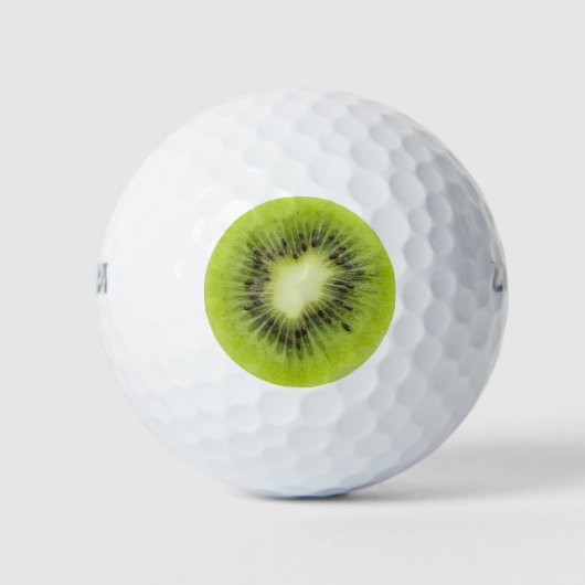 Verse kiwi's. Ronde segmentafsluiting geïsoleerd Golfballen (Voorkant)