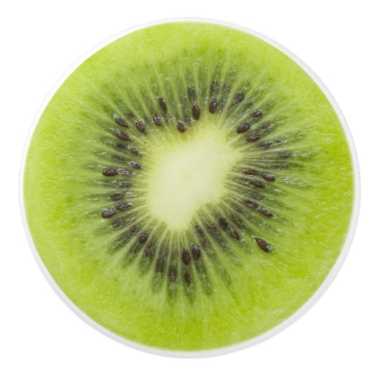 Verse kiwi's. Ronde segmentafsluiting geïsoleerd Keramische Knop (Voorkant)