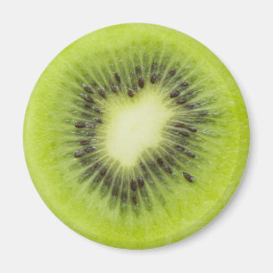 Verse kiwi's. Ronde segmentafsluiting geïsoleerd Magneet