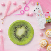 Verse kiwi's. Ronde segmentafsluiting geïsoleerd Papieren Bordje (Feest)