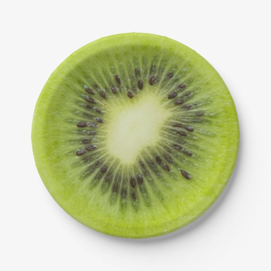 Verse kiwi's. Ronde segmentafsluiting geïsoleerd Papieren Bordje (Voorkant)