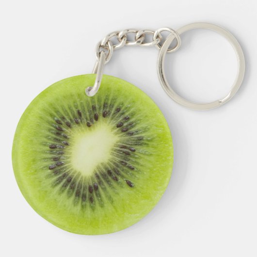 Verse kiwi's. Ronde segmentafsluiting geïsoleerd Sleutelhanger (Achterkant)