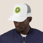 Verse kiwi's. Ronde segmentafsluiting geïsoleerd Trucker Pet (In situ)