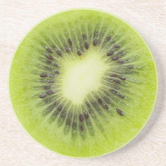 Verse kiwi's. Ronde segmentafsluiting geïsoleerd Zandsteen Onderzetter (Voorkant)