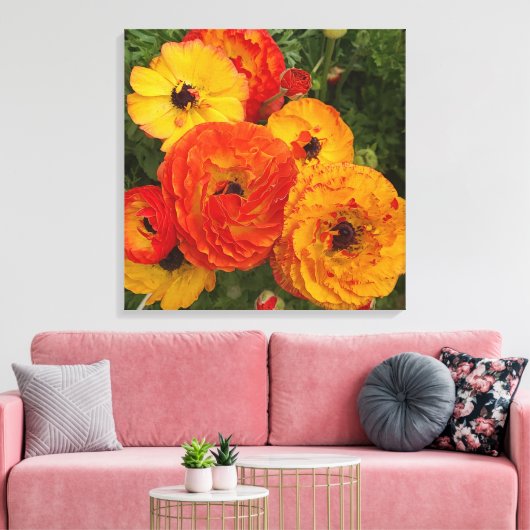 Verse klaprozen foto Stretched Canvas Print (Insitu (Woonkamer))