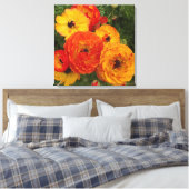 Verse klaprozen foto Stretched Canvas Print (Insitu (Slaapkamer))