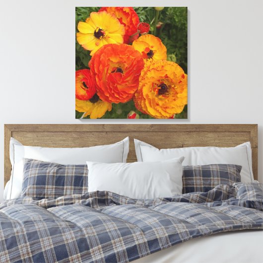 Verse klaprozen foto Stretched Canvas Print (Insitu (Slaapkamer))