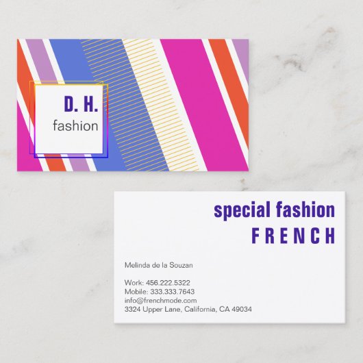 Verse kleuren Mode Visitekaartje (Voorkant / Achterkant)