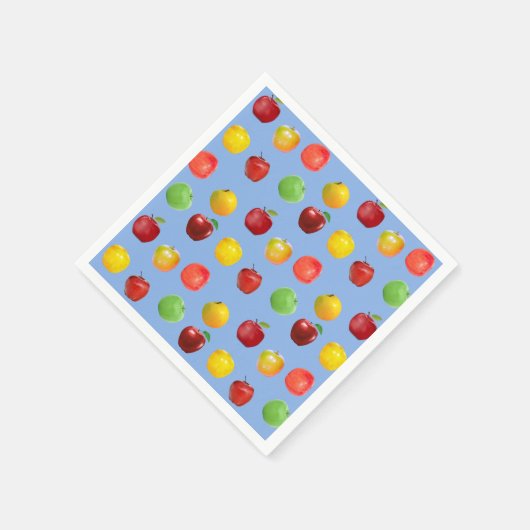 Verse kleurige appels op Sky Blue Servet (Hoek)