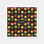 Verse kleurrijke appels op zwarte luiers servet (Voorkant)