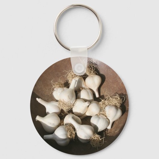 Verse knoflook op Shaker Square Farmers Market Sleutelhanger (Voorkant)