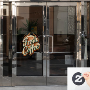 Verse Koffie Donut Winkel Raamsticker