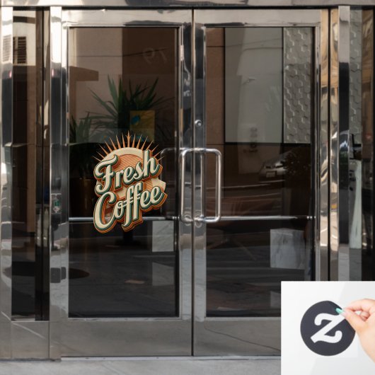 Verse Koffie Donut Winkel  Raamsticker (Kantoordeur)