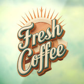 Verse Koffie Donut Winkel  Raamsticker (Vel 3)