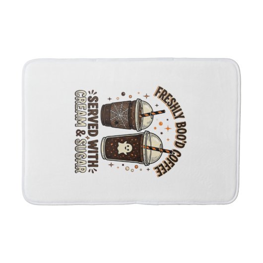 Verse Koffie Halloween Geest Beker Badmat (Voorkant)