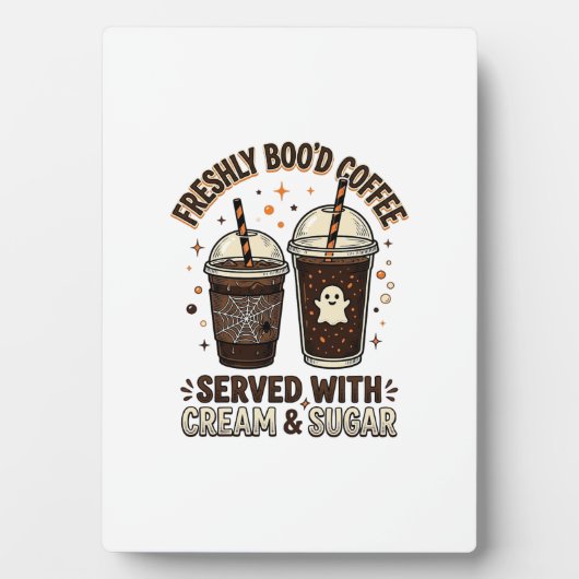 Verse Koffie Halloween Geest Beker Fotoplaat (voorkant)