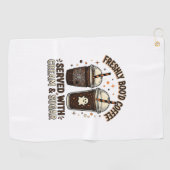 Verse Koffie Halloween Geest Beker Golfhanddoek (Horizontaal)